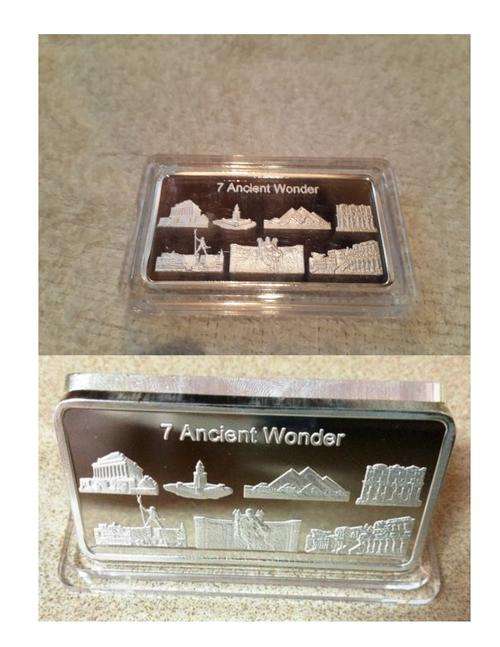 7 Ancient Wonder - Colossus of Rhodes - 300 BC Silver Plated