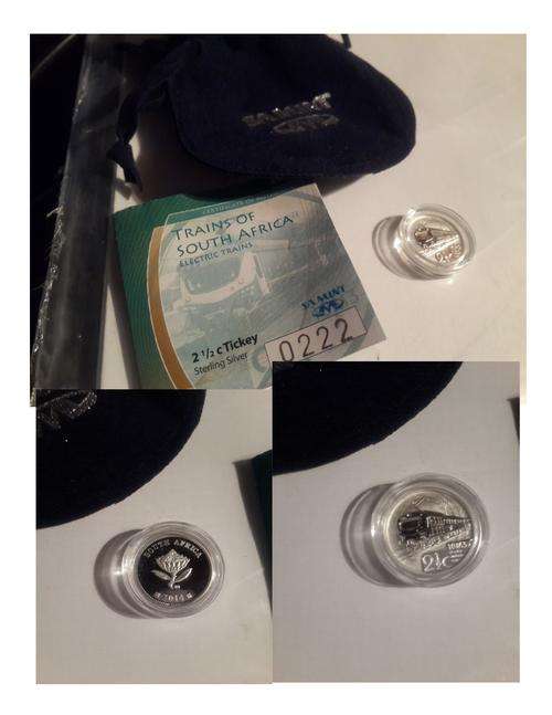 BRANDNEW RELEASE - 2014 TICKEY - SILVER 2.5 CENT - DIESEL ELECTRIC TRAIN 15 E - SAMIN BAG + COA