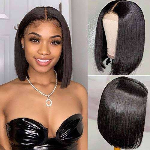Lace Frontal 13x1 Peruvian Hair Wig Straight 12inch T-part 12A