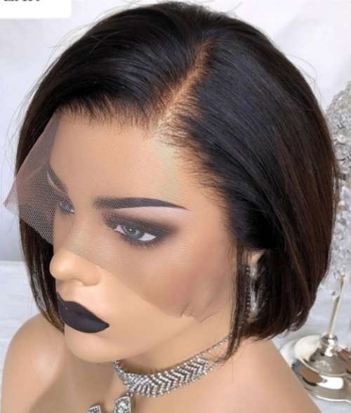 Ear to ear lace Frontal Peruvian hair Wig 13x4 short Bob. 12A