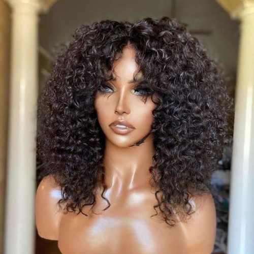 Peruvian Hair Wig fringe deep Curl 16 inch. 12A