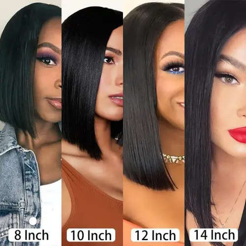 Peruvian Hair Wig with  4x4 3way lace closure Black 12inch Bob . Grade 12A