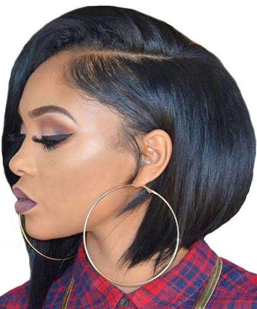 Ear to ear lace frontal 13x4  Bob Pixie cut hair. Black