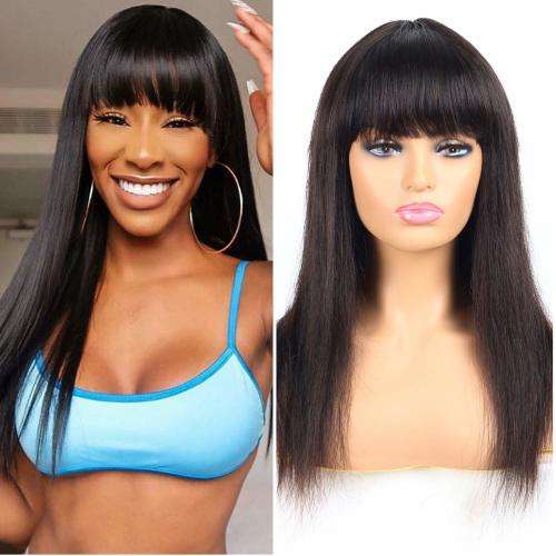 Peruvian Hair Wig Fringe Bob Black 14 inch   . Grade 12A