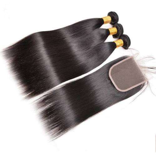 Peruvian Hair 3 bundles Straight 8inch and 4x4 3 way closure. grade 12A