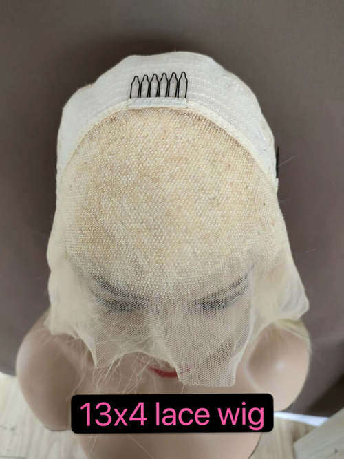 Ear to ear lace Frontal 12inch 13x4 Peruvian Hair Wig  Bob blonde . Grade12A
