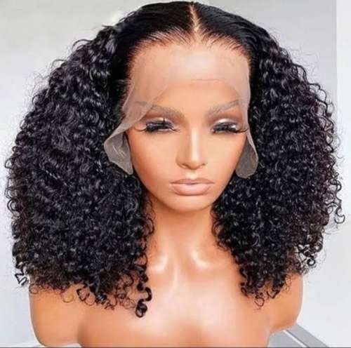 Ear to ear Lace Frontal 13x4 curly Wig Peruvian Hair 14inch. Grade 12A