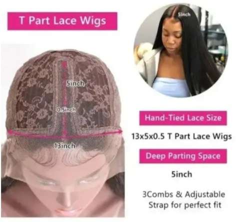Peruvian lace frontal Hair Wig t-part Straight 12 inch chose your colour. 12A