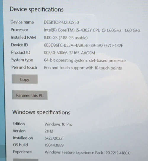 Hp - Pro X2 - 612 G1 - 2 in 1 - i5 4th Gen - 8GB - 256GB SSD - Touch Screen - Excellent Condition