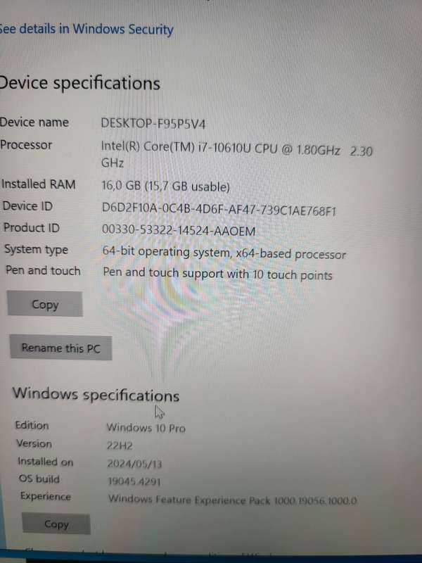 Dell Latitude 7210 - 2 in 1 - Touch Screen - i7 10thGen - 16GB Ram - 256GB SSD - Very Good Condition