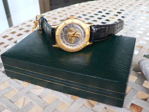 MENS " BIG FIVE" GOLD AND SILVER WATCH-- .ELEPHANT MOTIFF