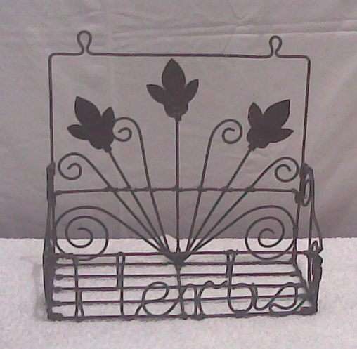 Rustic Wire Wall mount HERB stand - with amazing detail- ART!