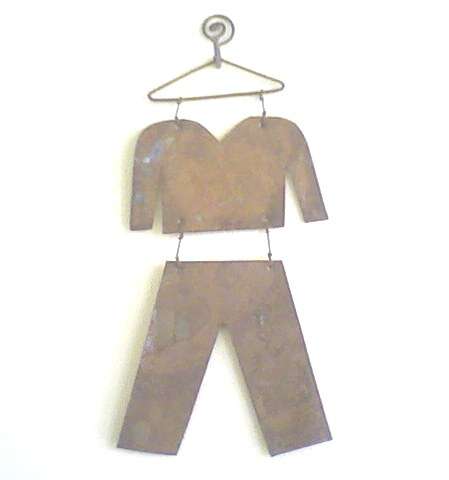 Rustic tinware shirt & trouser- so beautiful it is hard to believe it is handcrafted!