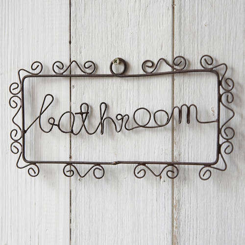 Lovely handcrafted country-style bathroom sign - a must have!!