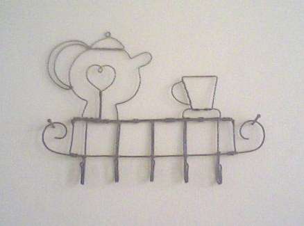 Teapot and cup Towel hanger for the kitchen - lovely!