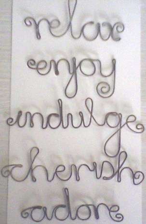 Little wire scrapbooking words - set of 5 - rustic.