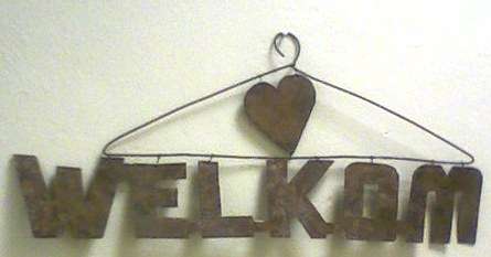 Beautiful handcrafted 'Welkom' sign.