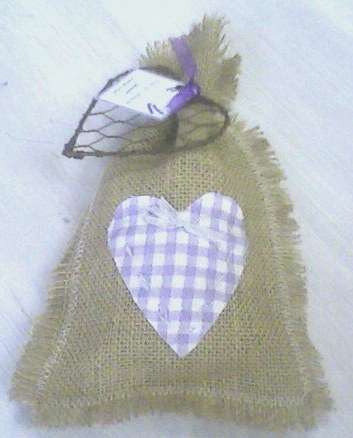 Handcrafted Hessian gift bag withpure organic Lavender bath crystals - beautiful packaged!