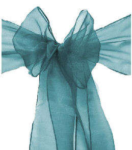Organza Chair tiebacks - teal - Lovelylinks Special.