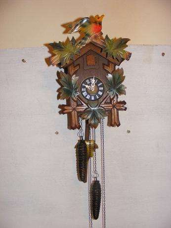 COLOURFULL WEST GERMAN CUCKOO CLOCK