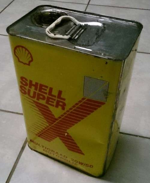 Old Shell Super X Multigraad 20W/50 Motorolie 5l Tin