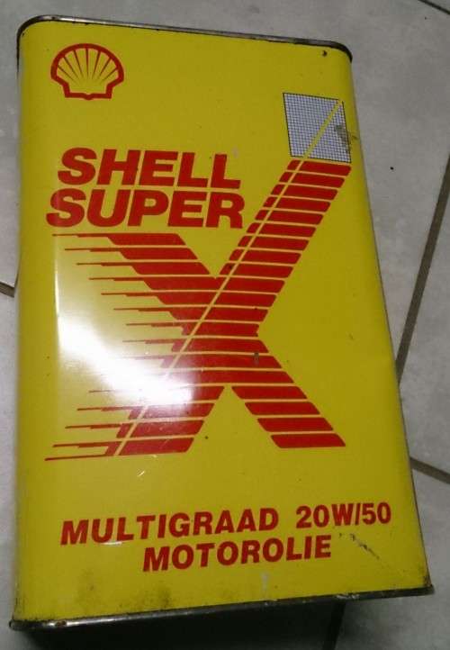 Old Shell Super X Multigraad 20W/50 Motorolie 5l Tin