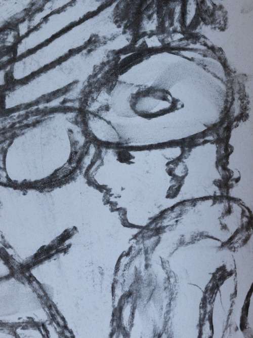 Massive Authenticated FRANS CLAERHOUT Charcoal Sketch!!! COA by Keith Johns, VALUE R8000-00