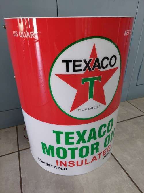 Curved TEXACO Lightbox untested 50cm x 40cm