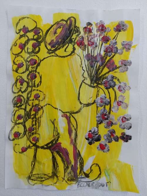 Frans Claerhout - Mixed Media on paper 42cm x 30cm Valued at R8000!!! COA incl.