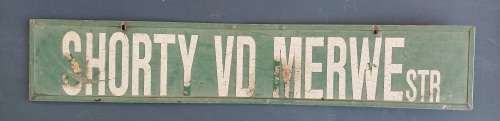 Vintage Original Shorty V/D Merwe Street Sign