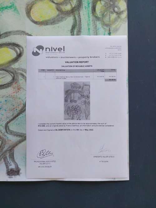 HUGE (84cm x 59cm) Frans Claerhout DONKEY, signed with COA Valued at R12000