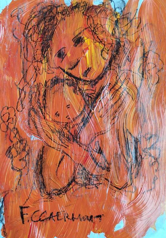 Father Frans Claerhout - Moeder & Kind - Mixed Media