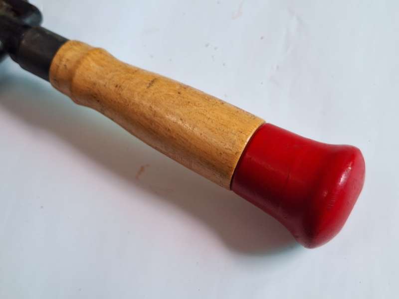 Vintage Hand Crank Drill, Red Metal Gear, Wood Handle, Beautiful Collectable Piece.