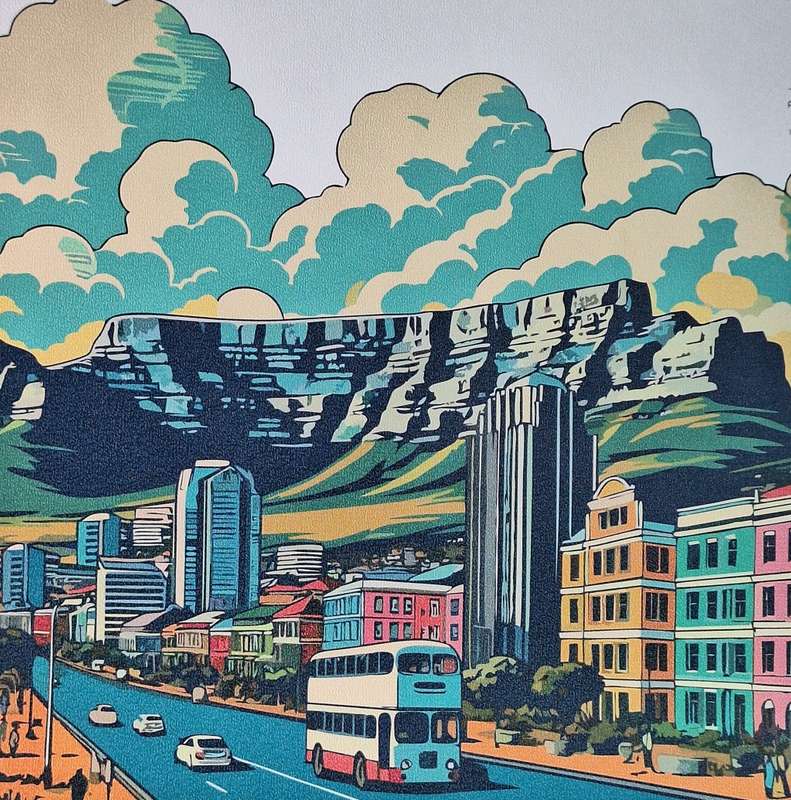 Anna Ibrahim - Cape Town / 50cm x 50cm signed print marked 1/2