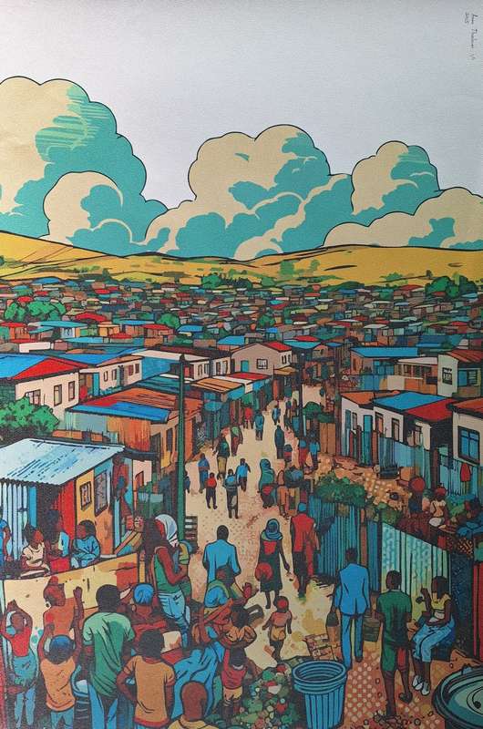Anna Ibrahim - Soweto / 90cm x 60cm signed print marked 1/1
