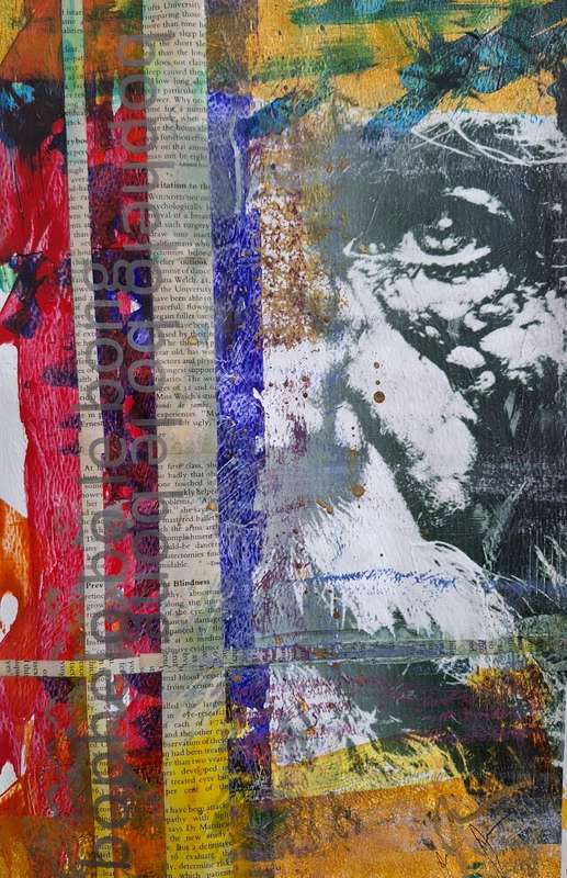 JohnnyP - `Bophelo bo le bong` (2) - 35cm x 22cm Mixed Media on heavy artist paper, signed and dated