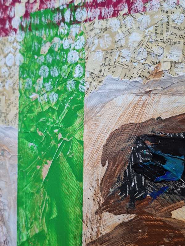 "Sarah" by JohnnyP - Mixed Media on blocked Canvas 120cm x 80cm