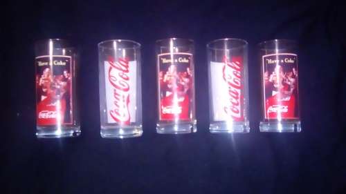 Set of 5 Coca Cola glasses with Vintage design