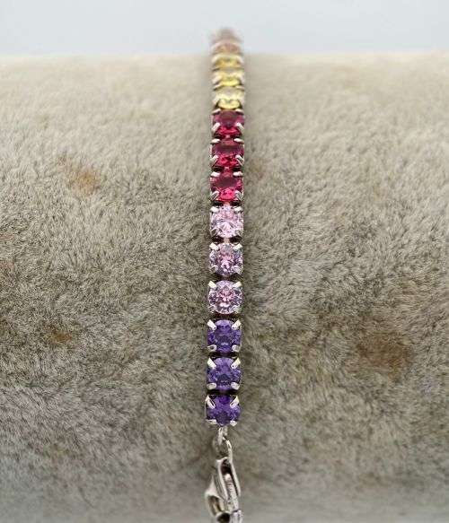 Beautiful Rainbow CZ tennis bracelet