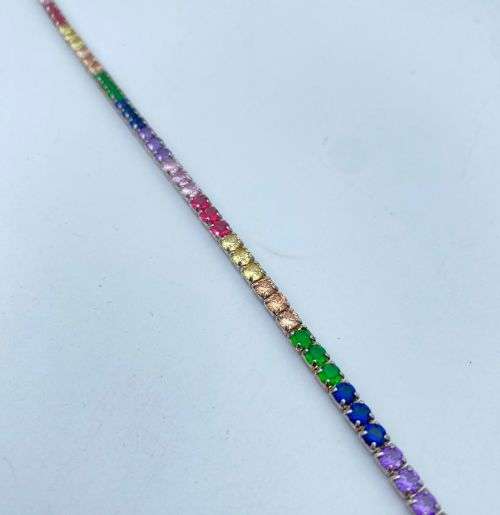 Beautiful Rainbow CZ tennis bracelet