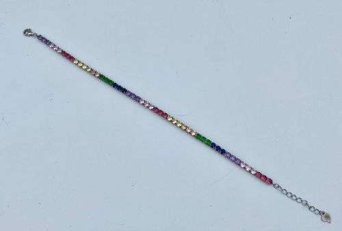 Beautiful Rainbow CZ tennis bracelet