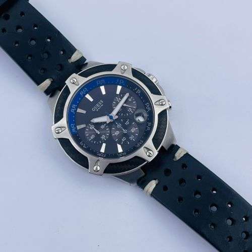 GUESS Mens Carbon Fibre Chrono Sports Watch