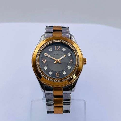 TEMPO Two-Tone Rose Gold Ladies Diamante Watch