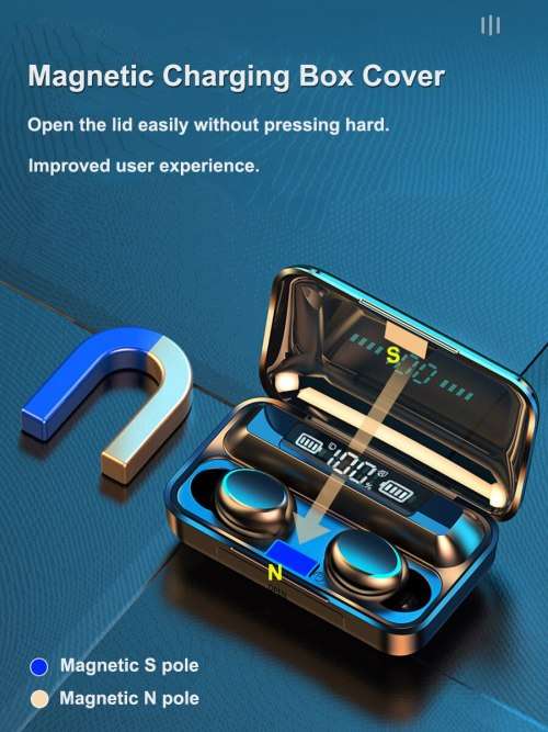 BTH-F9-5 TWS True Wireless Earbuds with Power Bank (Black)