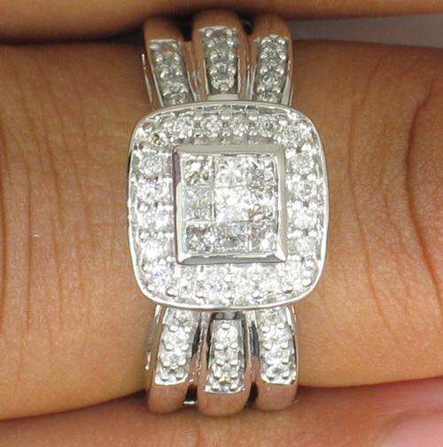 100% NATURAL1.50 CT ROUND & PRINCESS CUT DIAMOND ENGAGEMENT RING  ** Starting R1 - no reserve ** !!!