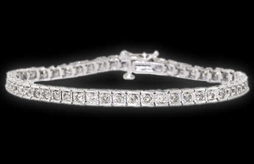 WHITE GOLD 2.35 CT 100% NATURAL DIAMOND TENNIS BRACELET  ** Starting R1 - no reserve ** !!!