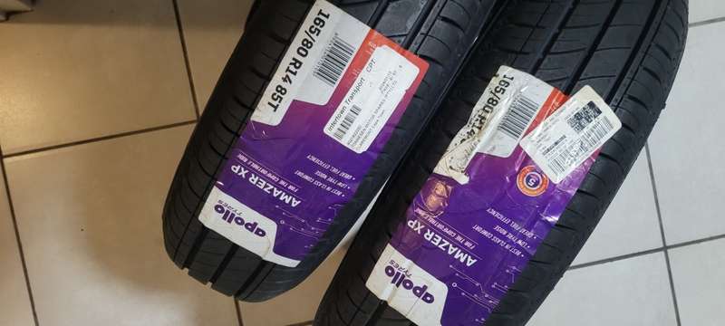 2x 165/80R14 Brand New Apollo Tyres