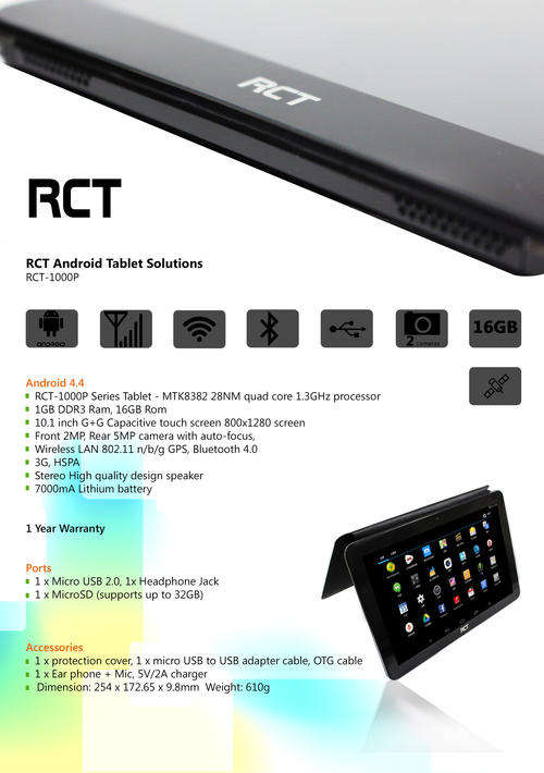 RCT 8'' 3G and WIFI ANDROID TABLET - RCT-800P
