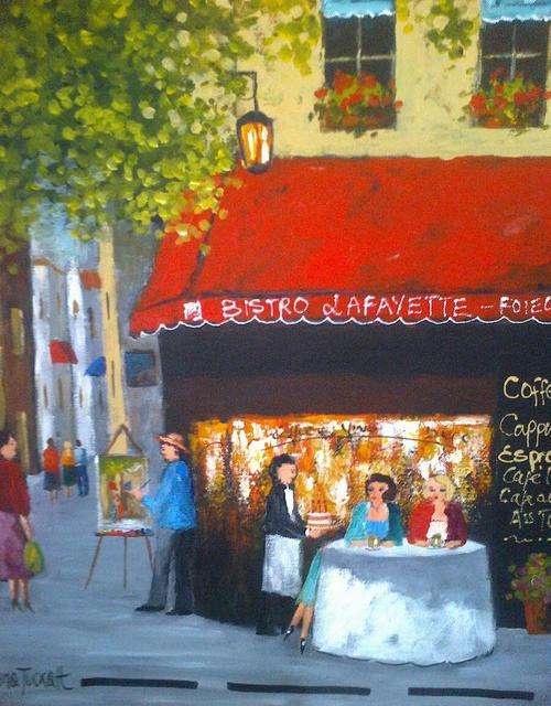 French Bistro with Artist *** JUNE TUCKETT *** 45 x 60cm Limited offer special
