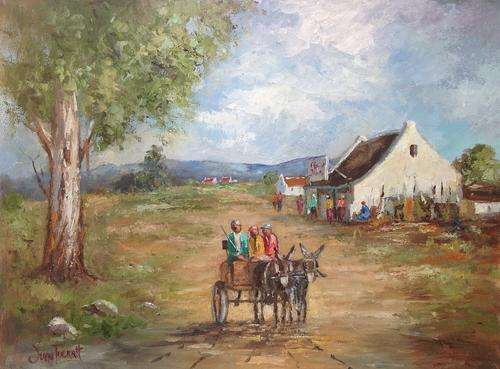 Donkey cart ***JUNE TUCKETT*** 45 x 61cm